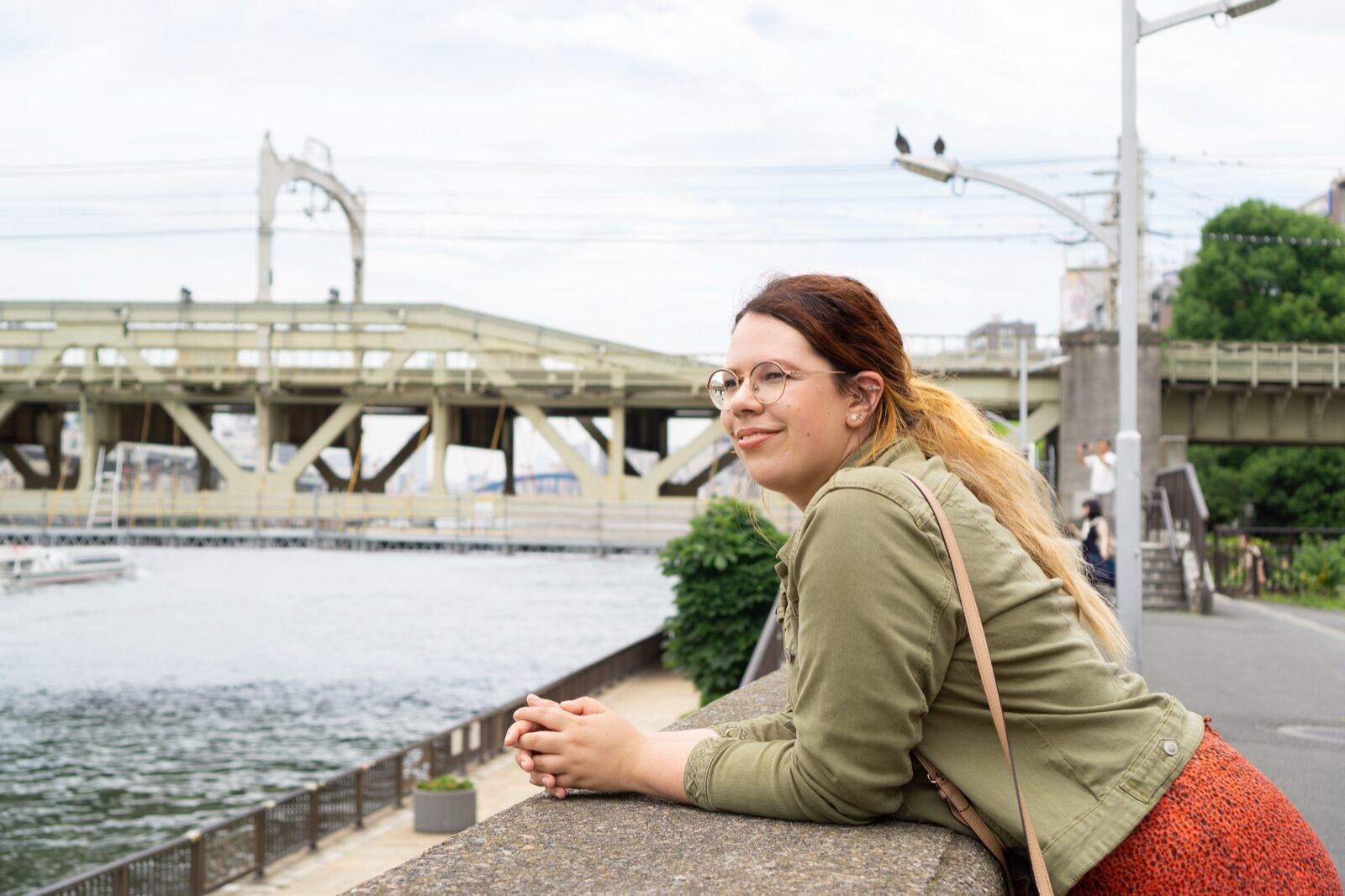 Riverside portrait by the bridge