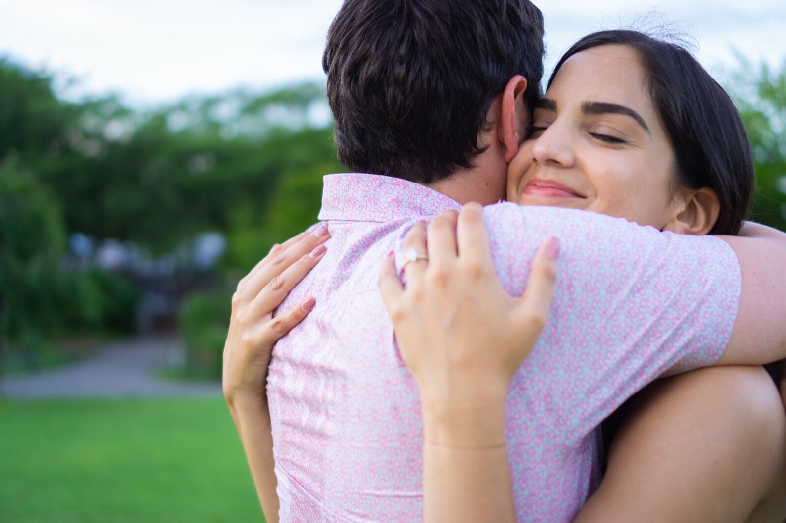 A warm hug in the park