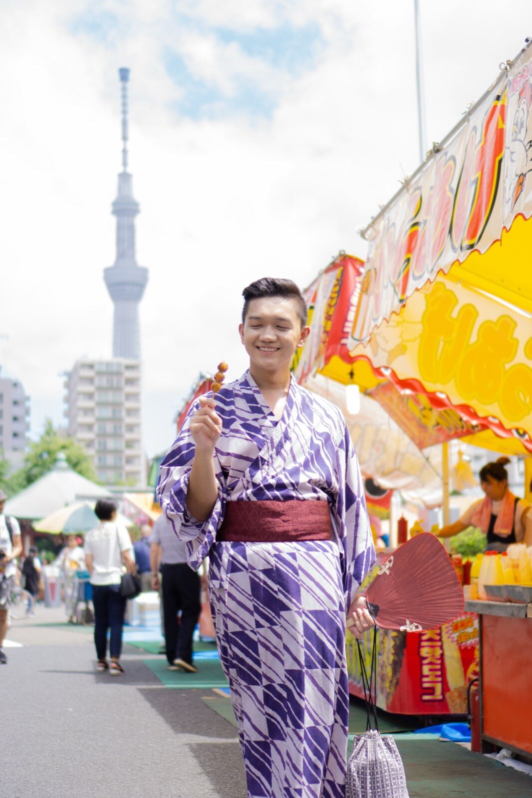 Yukata stroll through a festival street